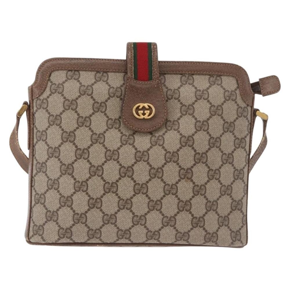 Gucci GG Supreme Web Shoulder Bag Beige